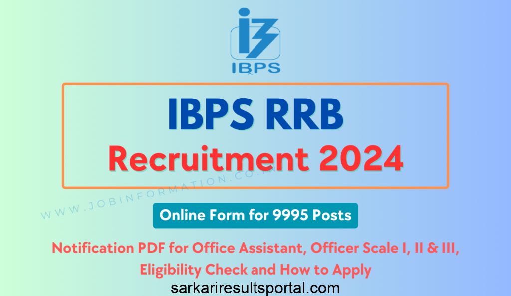 IBPS RRB 13th Recruitment 2024 Office Assistant, Officer Scale I, II, III Pre Exam Result 2024 for 8500+ Post
