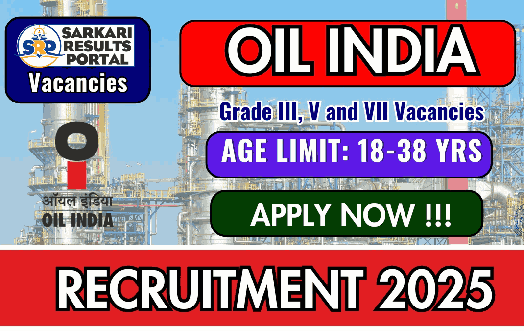 Oil India Grade III, V and VII Recruitment 2025 - Apply Online for 262 Workpersons Posts