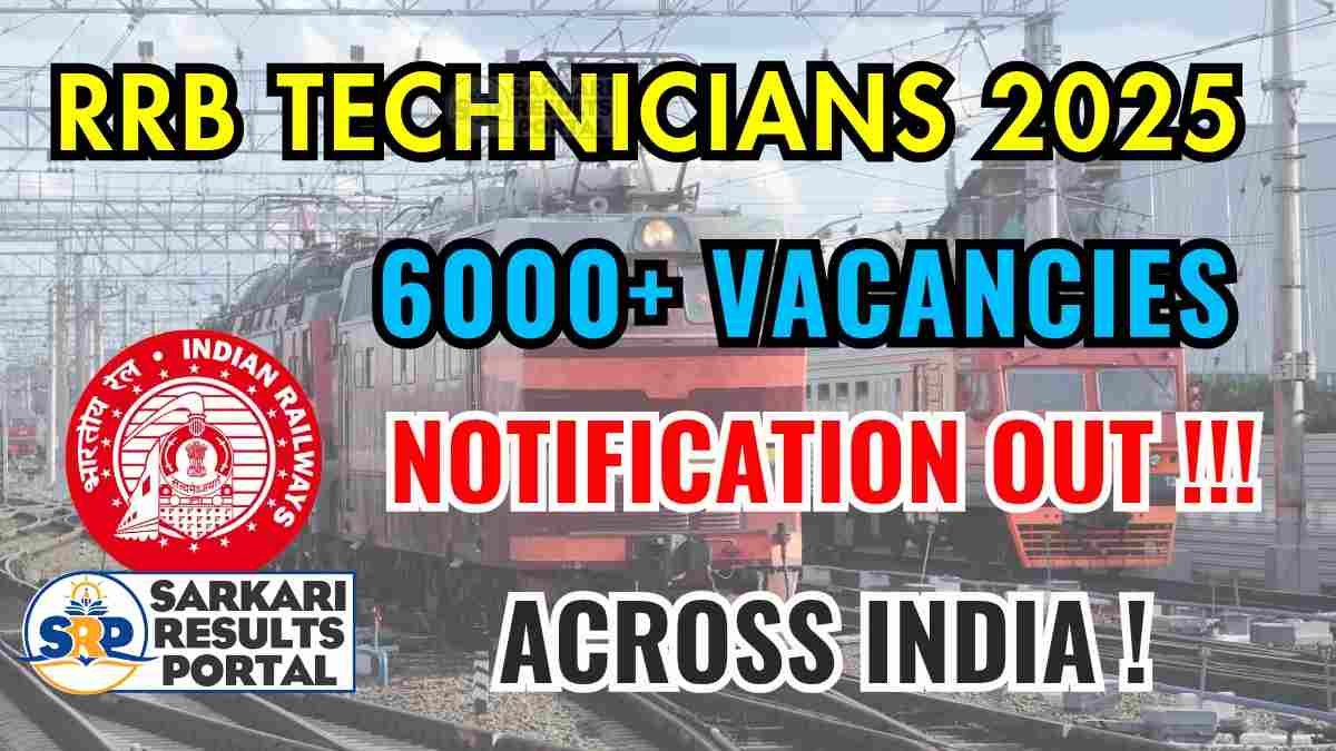 RRB Technician Recruitment 2025 - Apply Online for 6238 Posts