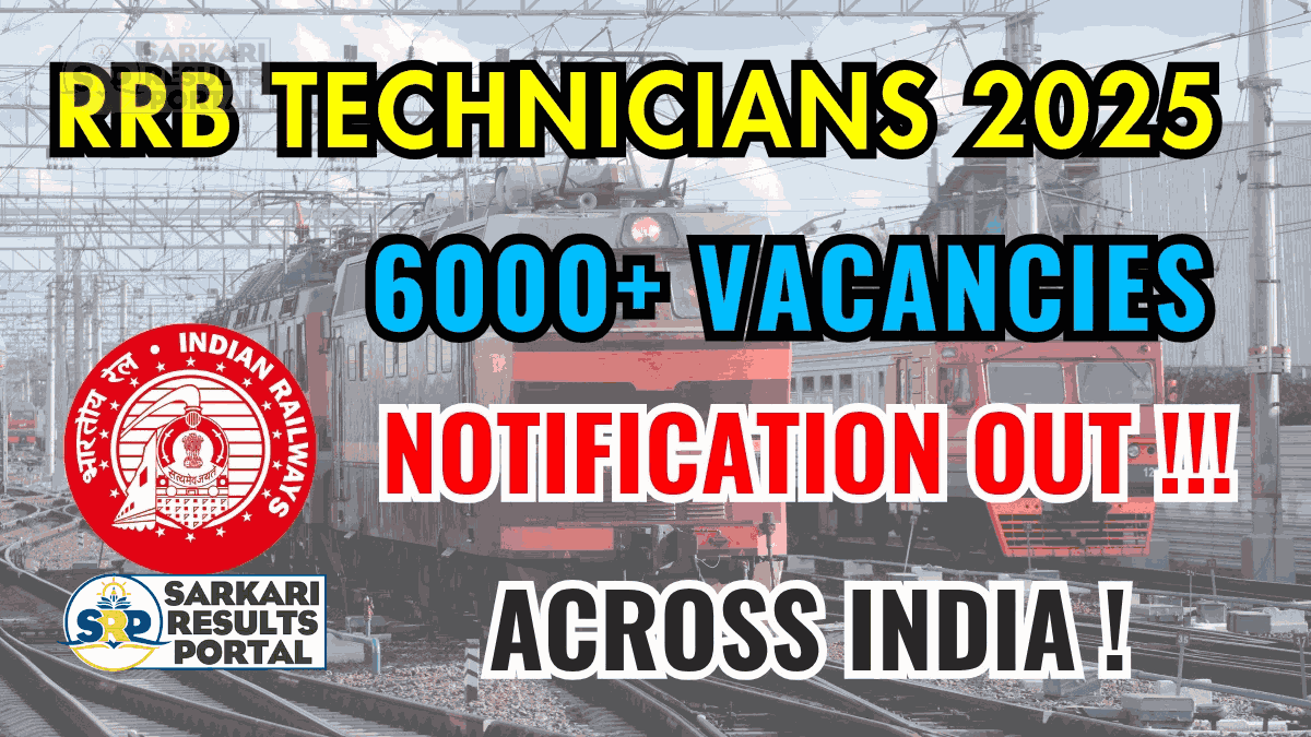 RRB Technician Recruitment 2025 - Apply Online for 6238 Posts