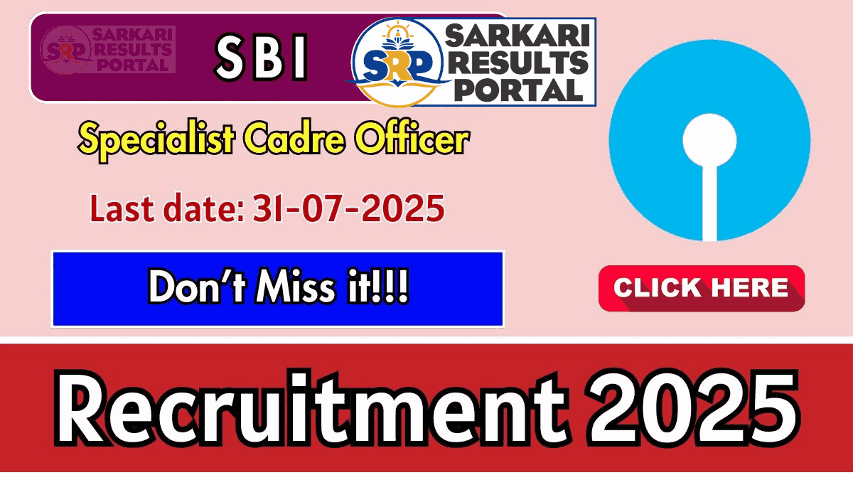 SBI Specialist Cadre Officer Recruitment 2025 - Apply Online for 33 Posts