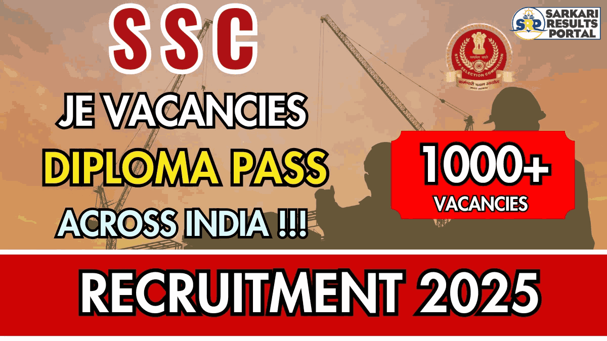 SSC Junior Engineer Recruitment 2025 - Apply Online for 1340 Posts