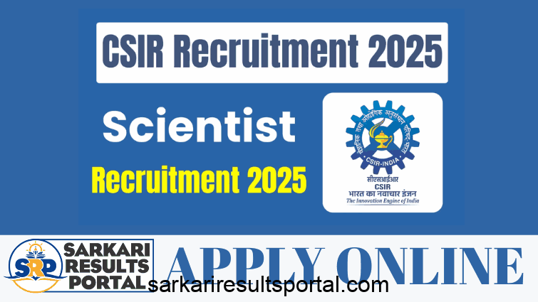 CSIR CSIO Scientist Recruitment 2025 - Apply Online