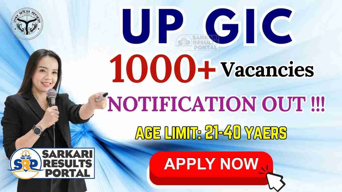 UP GIC Lecturer Recruitment 2025 - Apply Online for 1516 Posts