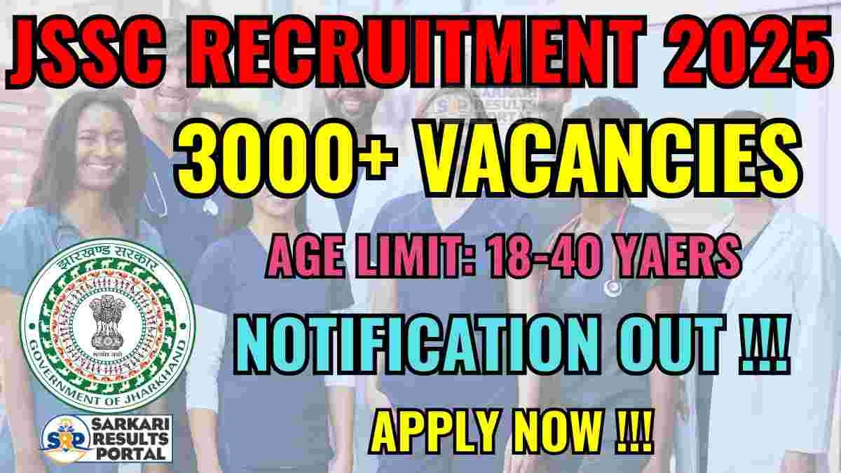 JSSC ANM Recruitment 2025 - Apply Online for 3181 Female Health Worker Posts
