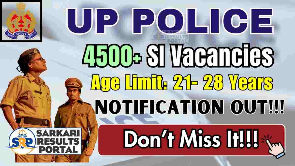 UP Police SI Recruitment 2025 - Apply Online for 4543 Posts Government recruitment