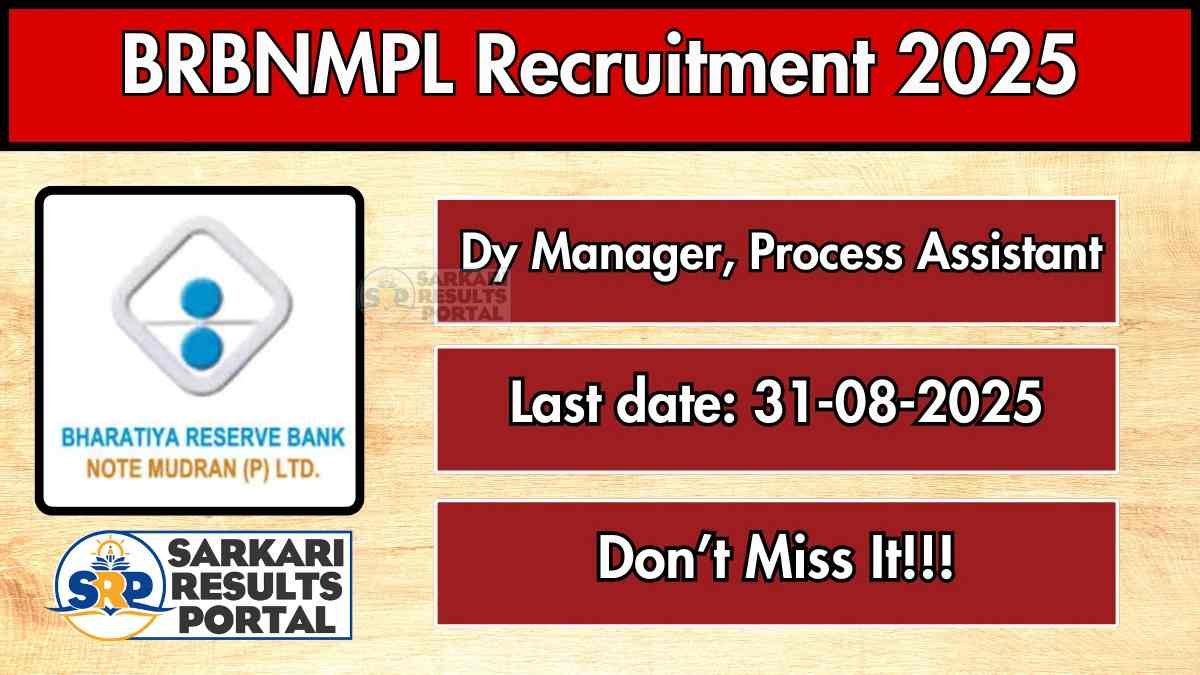 BRBNMPL Recruitment 2025 - Apply Online for 88 Deputy Manager, Process Assistant Grade I (Trainee) Posts