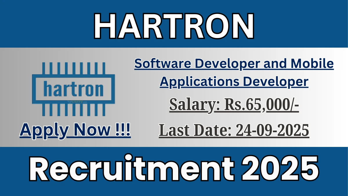 HARTRON Software Developer and Mobile Applications Developer Recruitment 2025 - Apply Online for 05 Posts by Sep 24