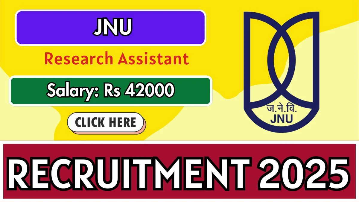 JNU Research Assistant Recruitment 2025 - Apply Offline for 03 Posts by Oct 1